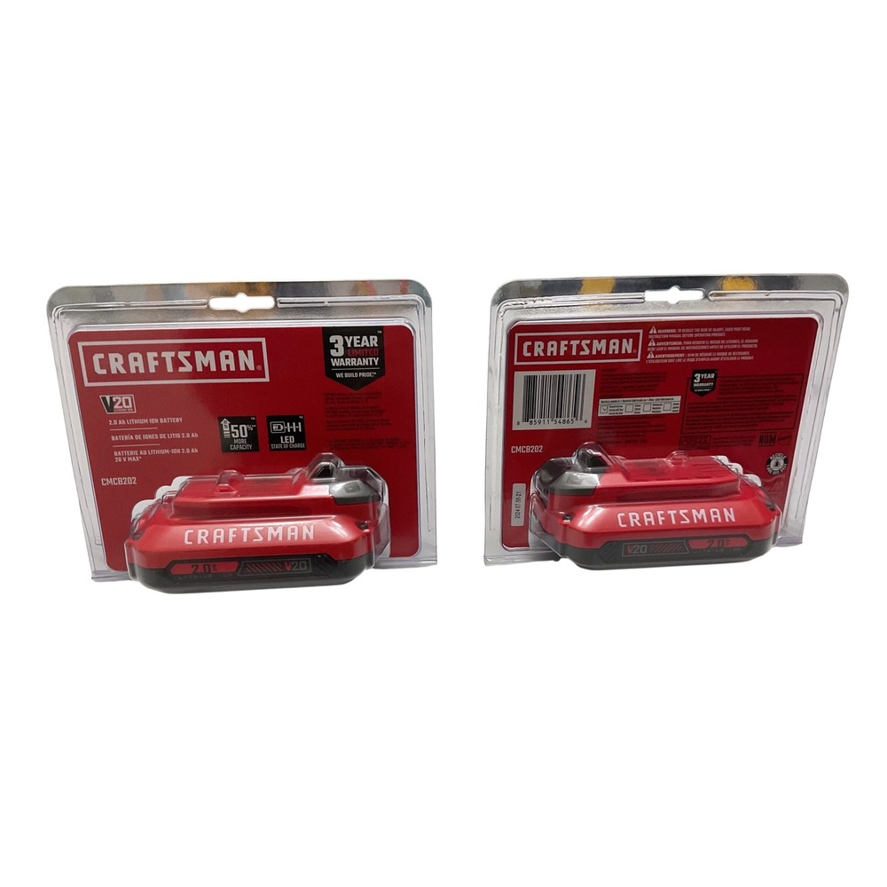 Craftsman V20 2.0 Ah Lithium Ion Battery CMCB202 20V Max OEM NEW